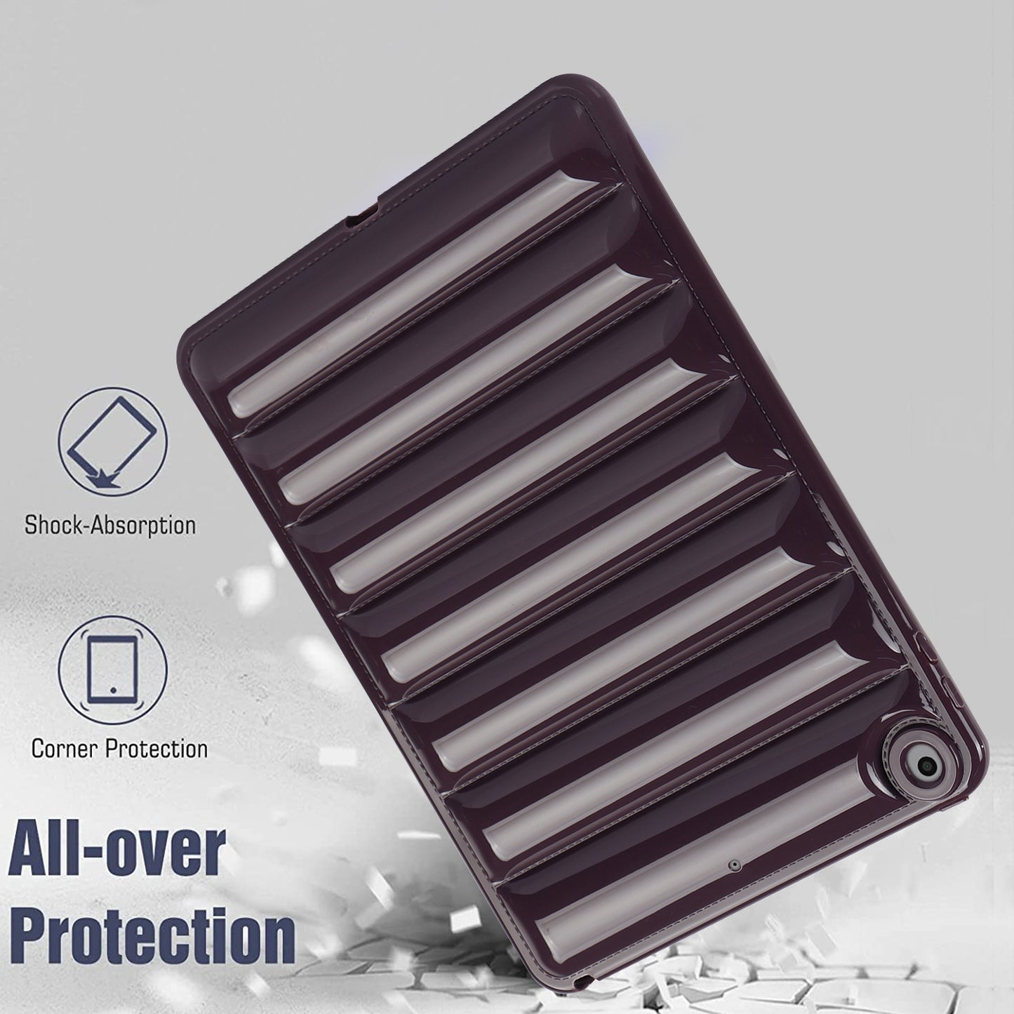 For iPad 9.7-inch (2017) / (2018) / iPad 5 / 6 Tablet Case Candy Color Down Jacket Texture TPU Cover