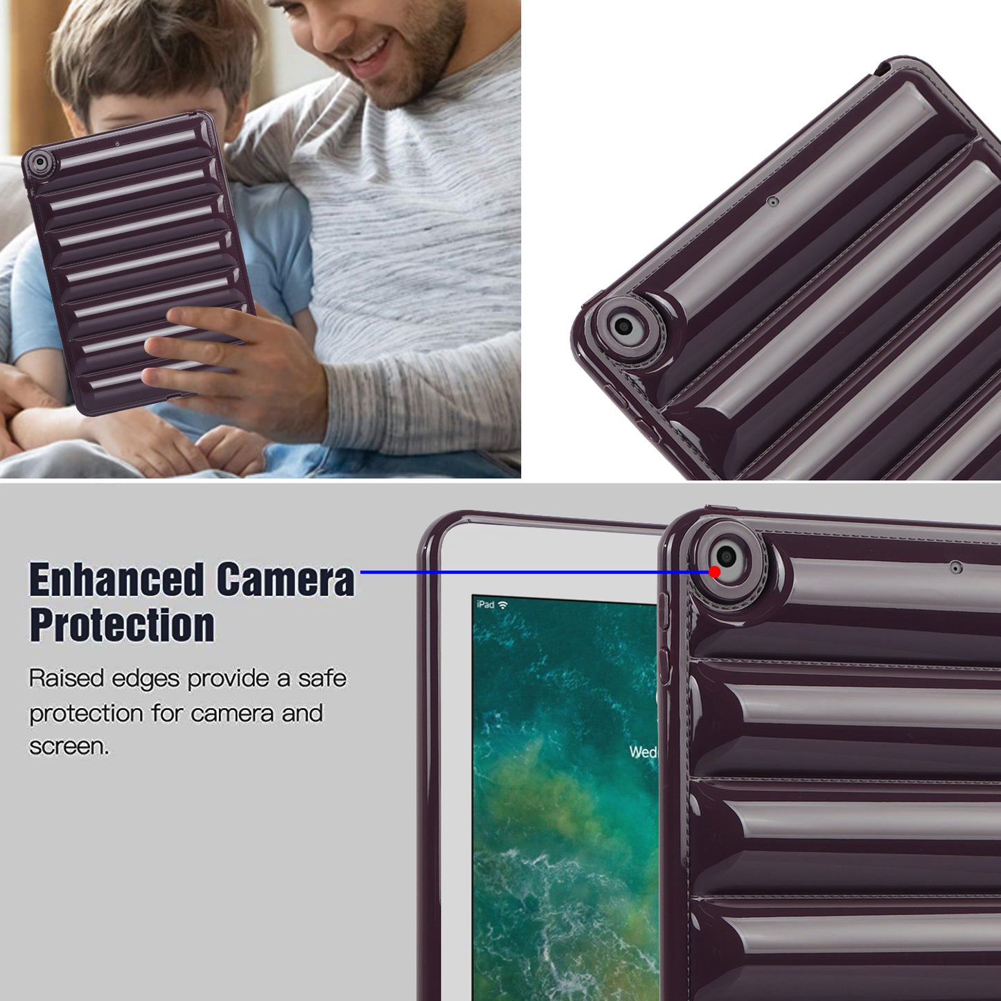 For iPad 9.7-inch (2017) / (2018) / iPad 5 / 6 Tablet Case Candy Color Down Jacket Texture TPU Cover