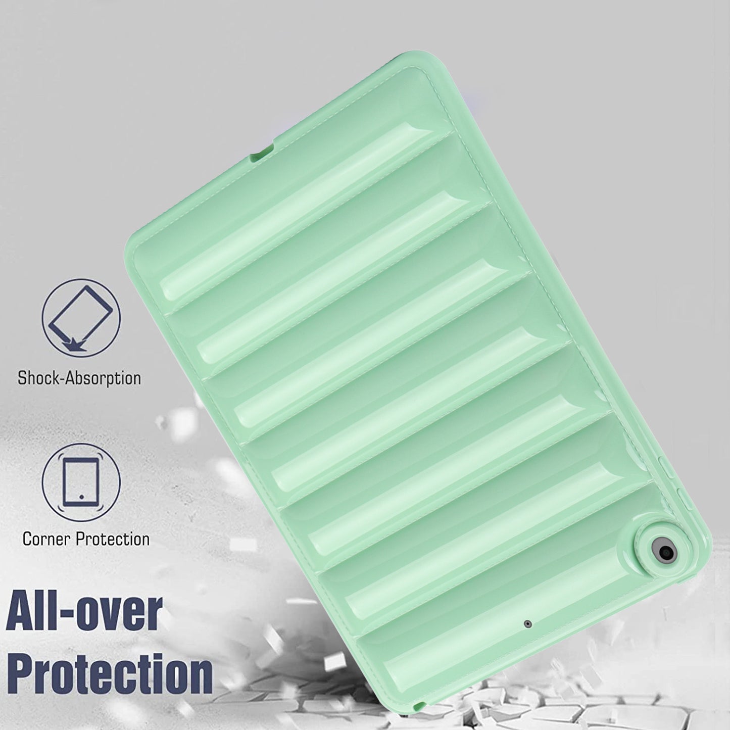 For iPad 9.7-inch (2017) / (2018) / iPad 5 / 6 Tablet Case Candy Color Down Jacket Texture TPU Cover