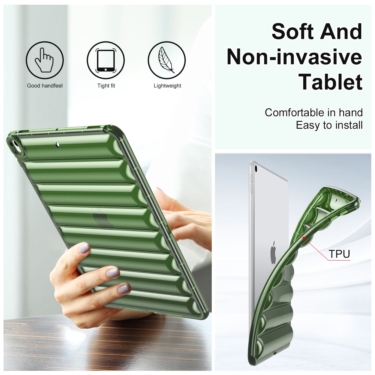 For iPad Air 10.5 inch (2019) Down Jacket Design Tablet Case Soft TPU Shockproof Cover