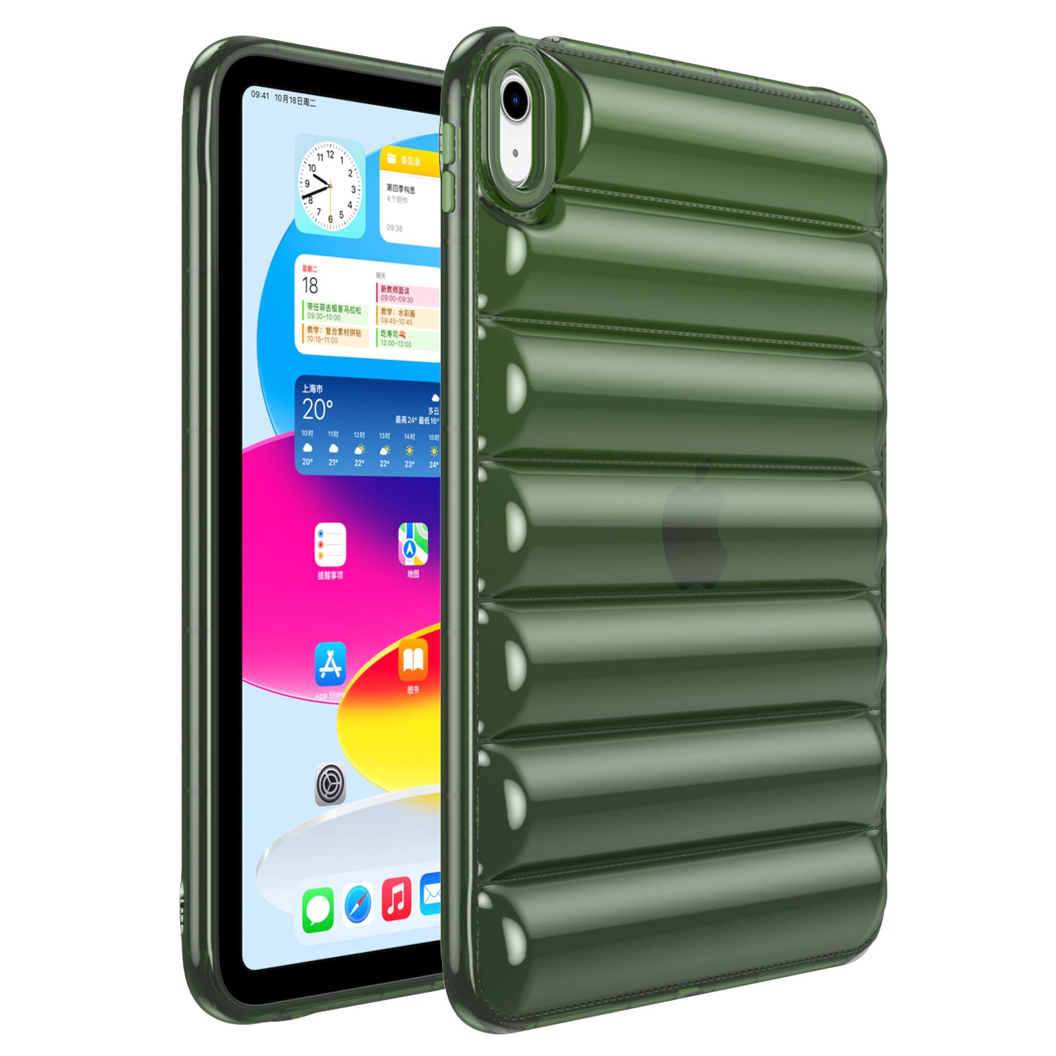 For iPad Air (2020) / (2022) TPU Shock Absorption Case Soft Touch Down Jacket Design Tablet Cover