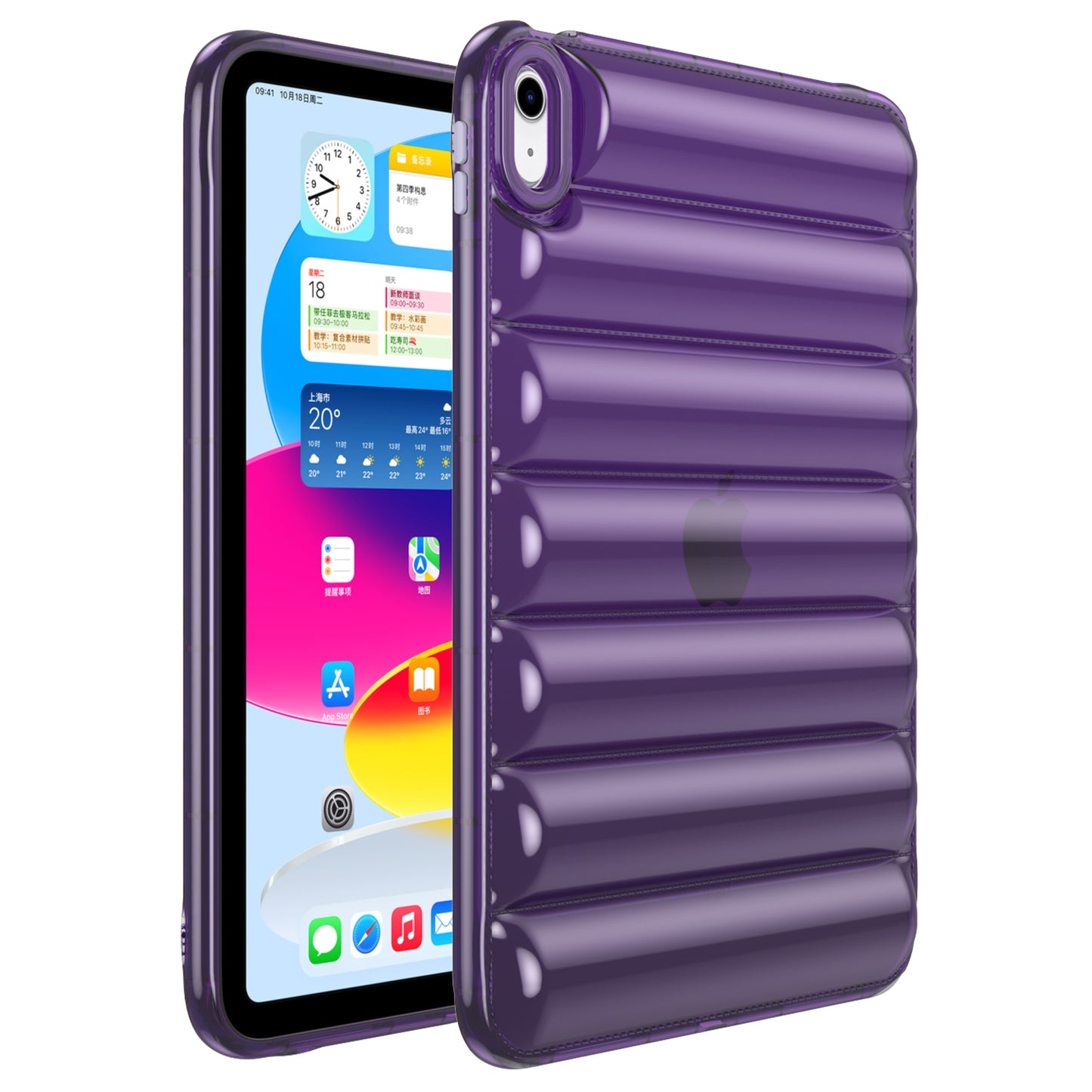 For iPad Air (2020) / (2022) TPU Shock Absorption Case Soft Touch Down Jacket Design Tablet Cover