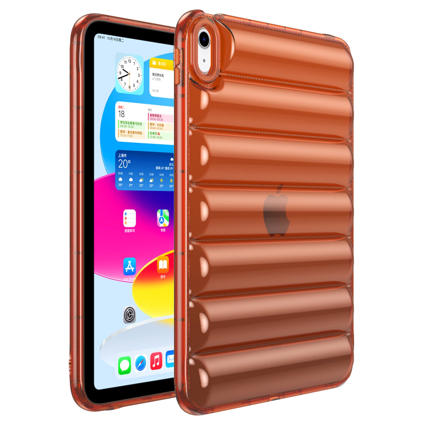 For iPad Air (2020) / (2022) TPU Shock Absorption Case Soft Touch Down Jacket Design Tablet Cover