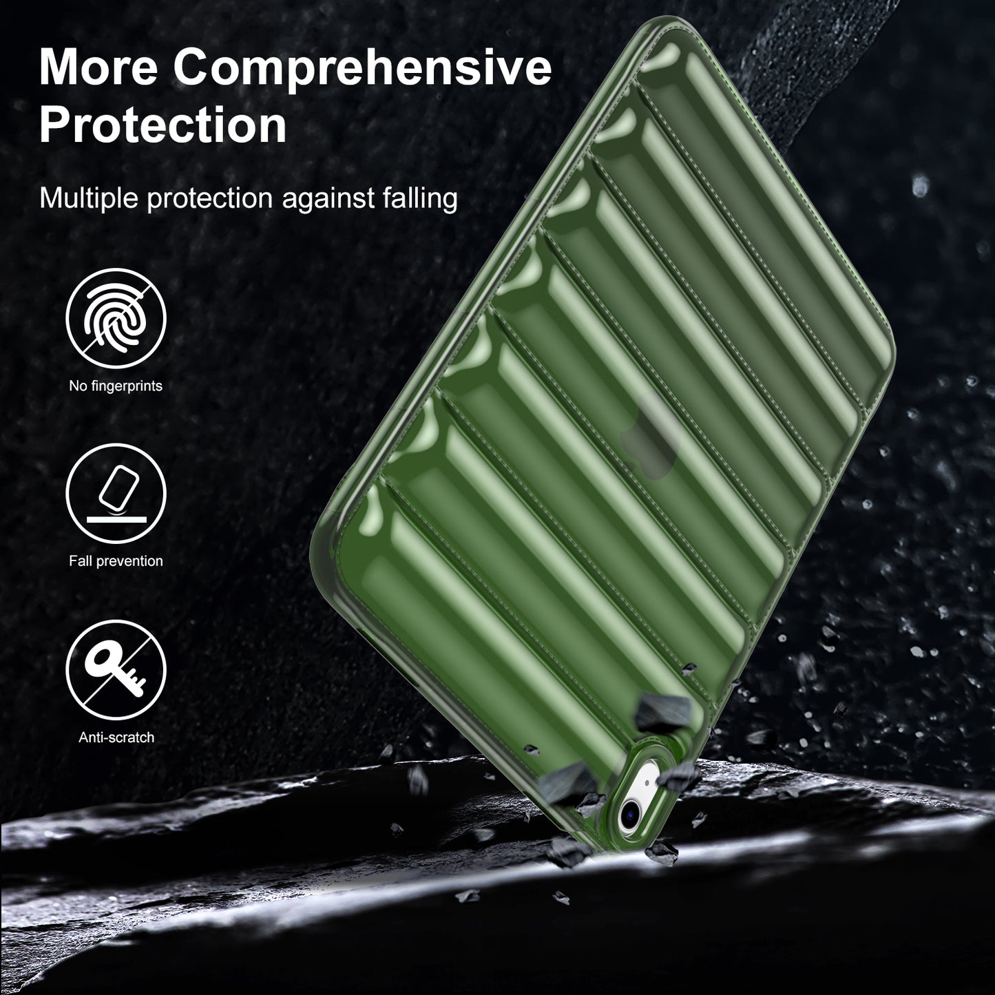 For iPad Air (2020) / (2022) TPU Shock Absorption Case Soft Touch Down Jacket Design Tablet Cover