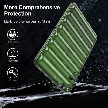 For iPad 9.7-inch (2017) / (2018) Dustproof Soft TPU Tablet Case 3D Puffer Down Jacket Design Cover