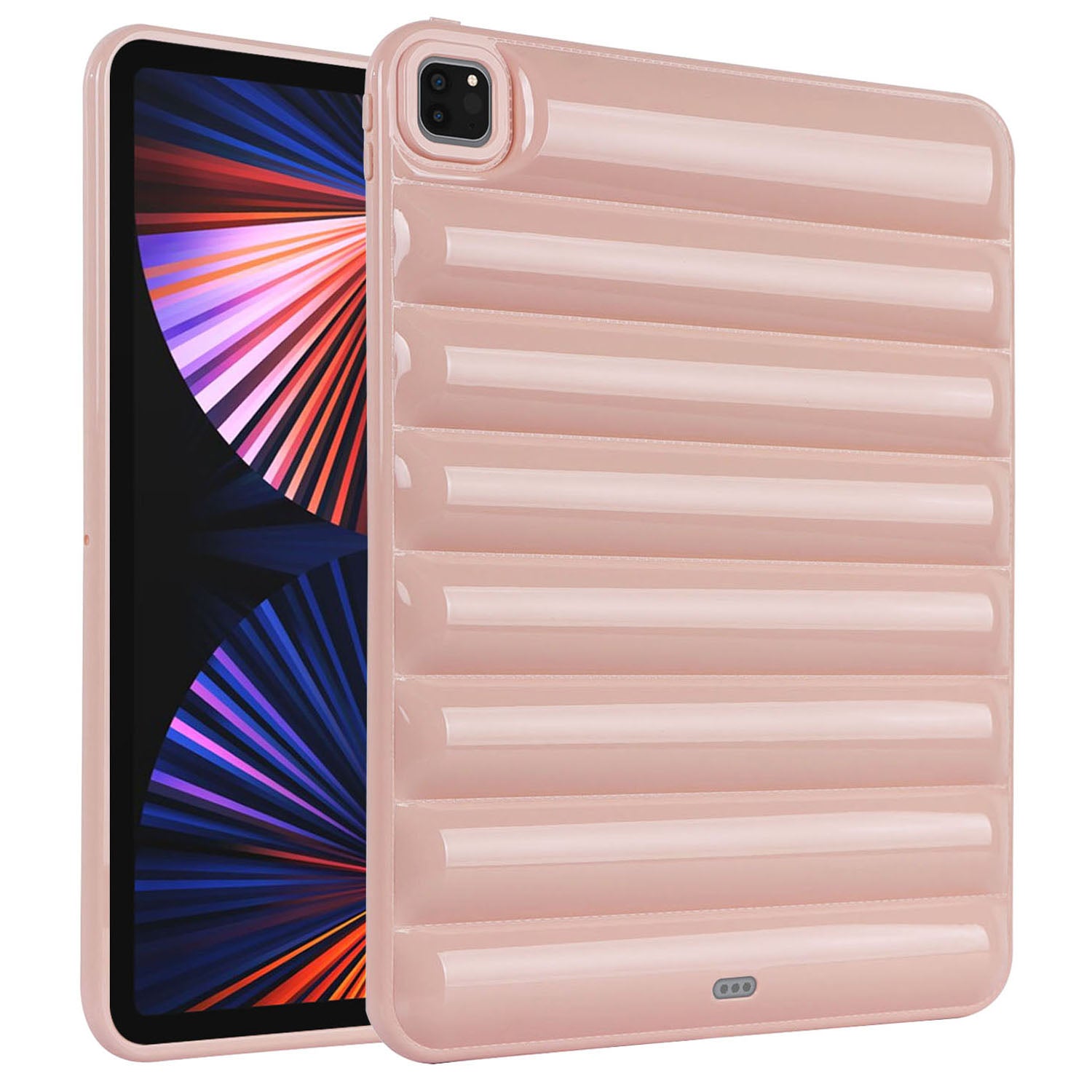 For iPad Pro 12.9 (2021) / (2020) / (2022) Shockproof Tablet Shell Down Jacket Texture Soft TPU Case