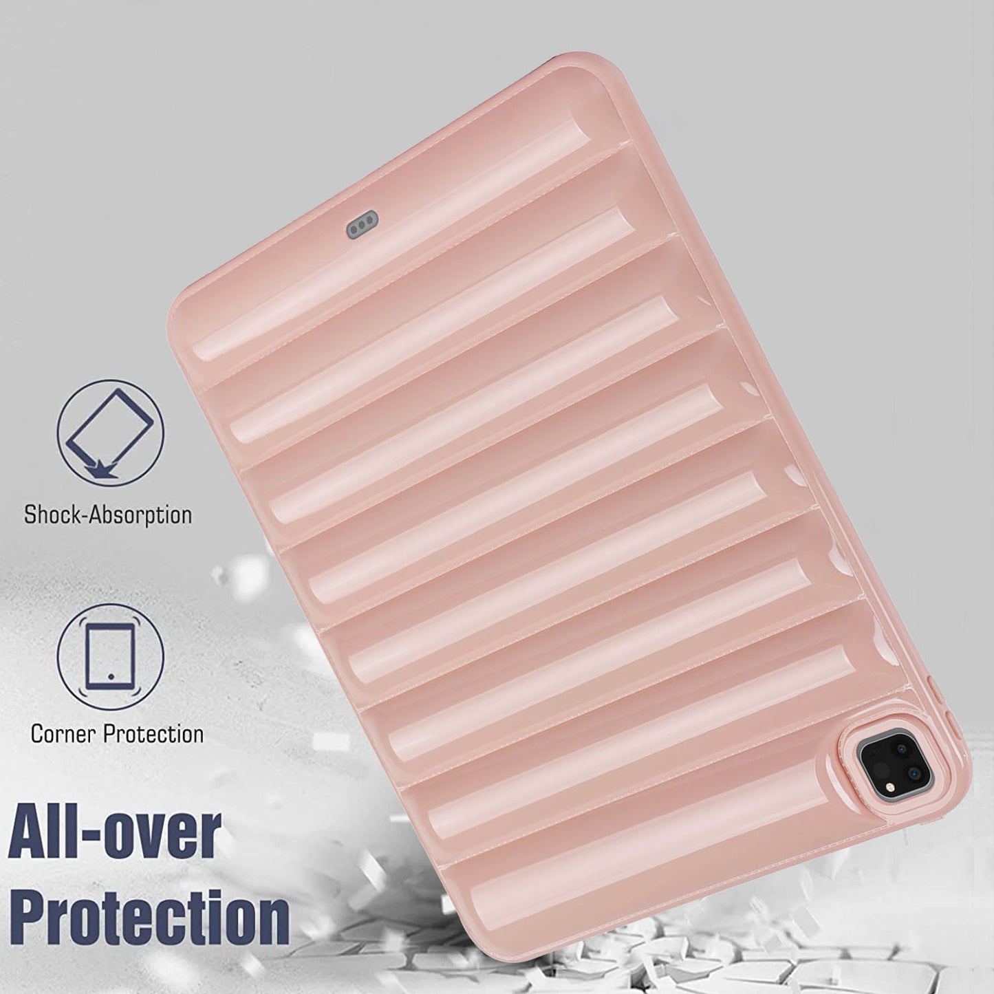 For iPad Pro 12.9 (2021) / (2020) / (2022) Shockproof Tablet Shell Down Jacket Texture Soft TPU Case