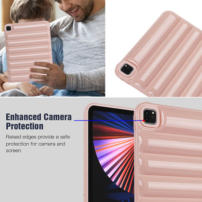 For iPad Pro 12.9 (2021) / (2020) / (2022) Shockproof Tablet Shell Down Jacket Texture Soft TPU Case