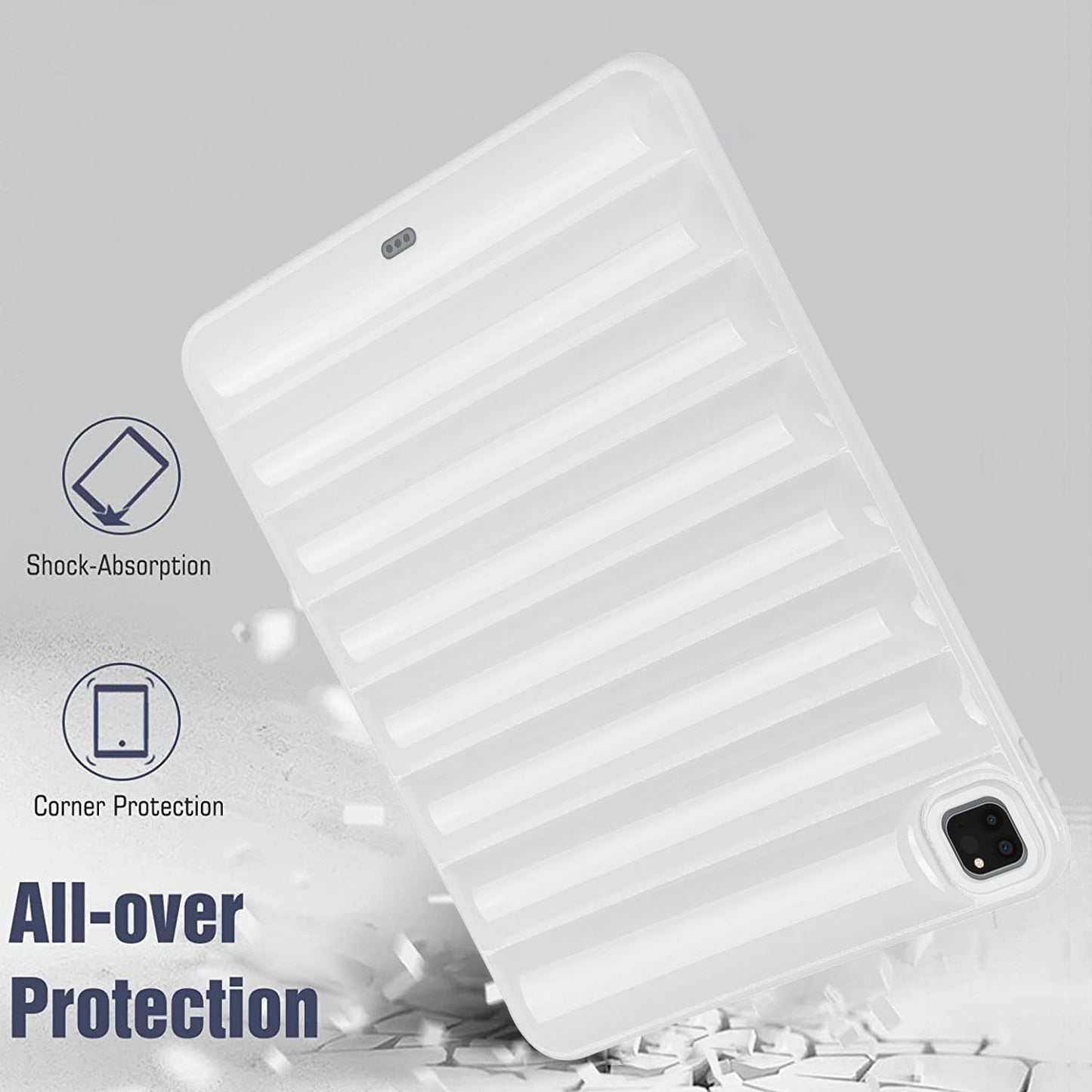 For iPad Pro 12.9 (2021) / (2020) / (2022) Shockproof Tablet Shell Down Jacket Texture Soft TPU Case