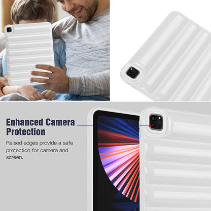For iPad Pro 12.9 (2021) / (2020) / (2022) Shockproof Tablet Shell Down Jacket Texture Soft TPU Case