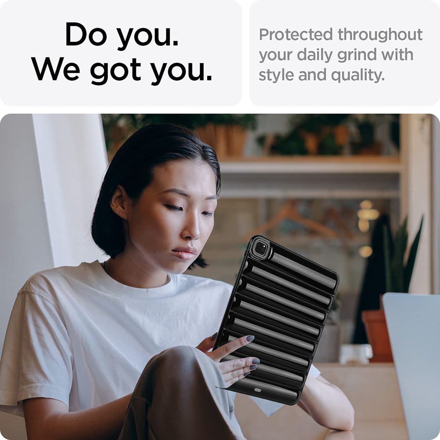 For iPad Pro 12.9 (2021) / (2020) / (2022) Shockproof Tablet Shell Down Jacket Texture Soft TPU Case