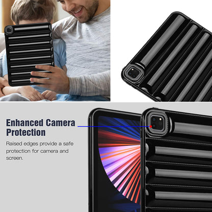 For iPad Pro 12.9 (2021) / (2020) / (2022) Shockproof Tablet Shell Down Jacket Texture Soft TPU Case