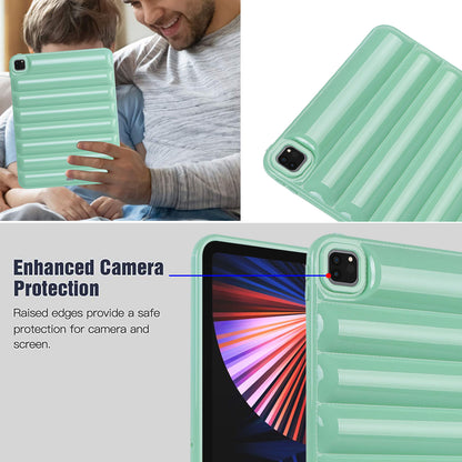 For iPad Pro 12.9 (2021) / (2020) / (2022) Shockproof Tablet Shell Down Jacket Texture Soft TPU Case