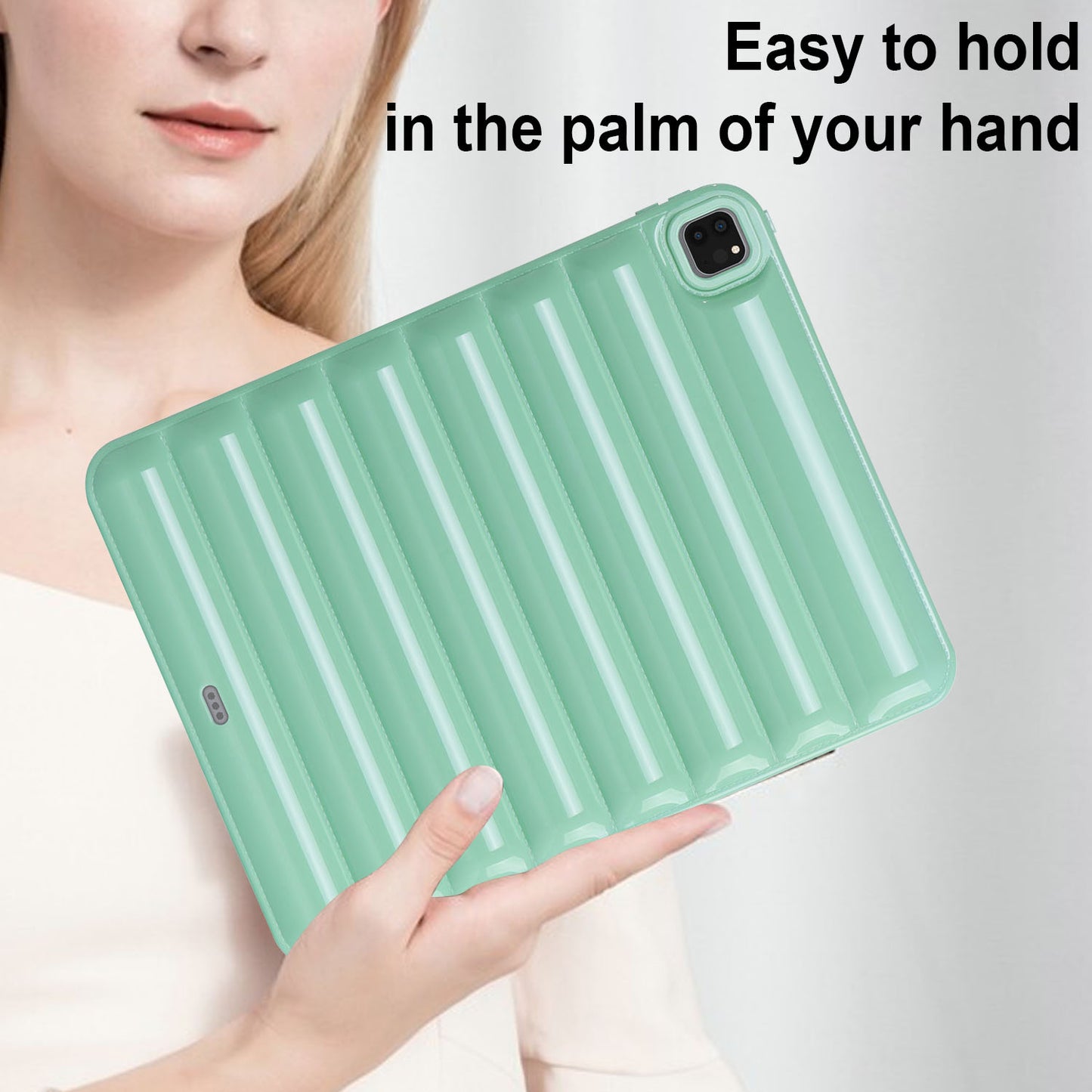 For iPad Pro 12.9 (2021) / (2020) / (2022) Shockproof Tablet Shell Down Jacket Texture Soft TPU Case