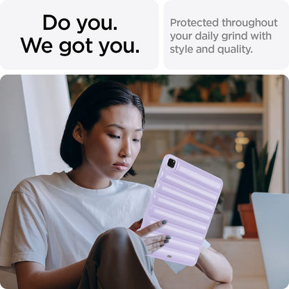 For iPad Pro 12.9 (2021) / (2020) / (2022) Shockproof Tablet Shell Down Jacket Texture Soft TPU Case