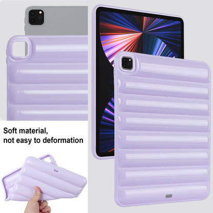 For iPad Pro 12.9 (2021) / (2020) / (2022) Shockproof Tablet Shell Down Jacket Texture Soft TPU Case