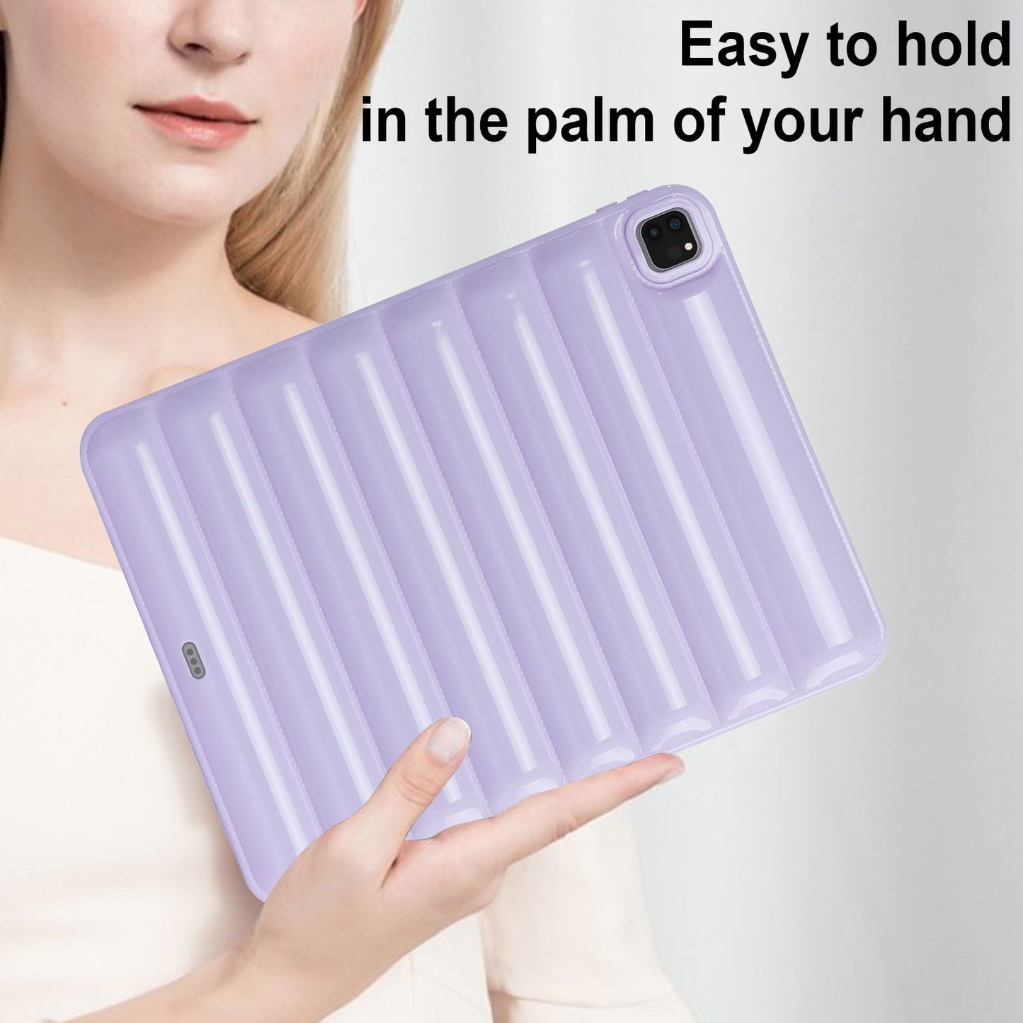 For iPad Pro 12.9 (2021) / (2020) / (2022) Shockproof Tablet Shell Down Jacket Texture Soft TPU Case