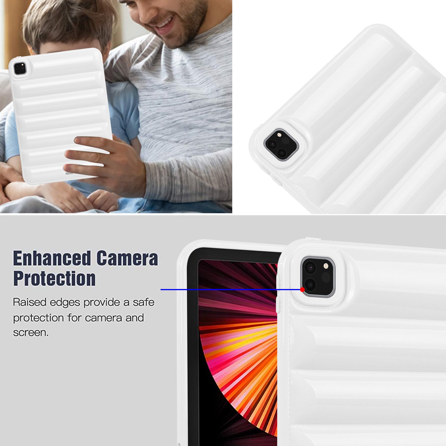 For iPad Pro 11 (2020) / (2021) / (2022) Anti-Dust Candy Color Tablet Shell Case Down Jacket TPU Cover