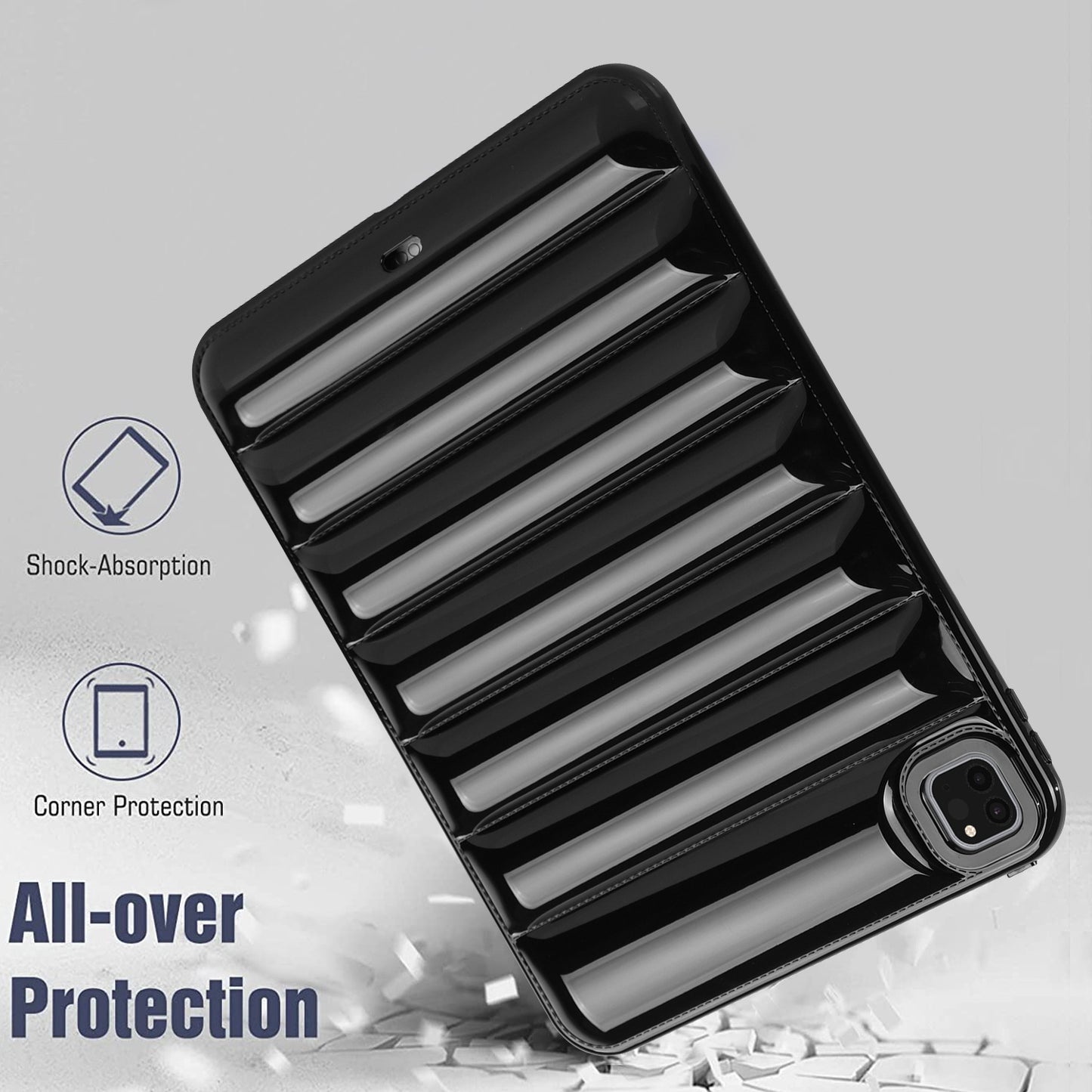 For iPad Pro 11 (2020) / (2021) / (2022) Anti-Dust Candy Color Tablet Shell Case Down Jacket TPU Cover
