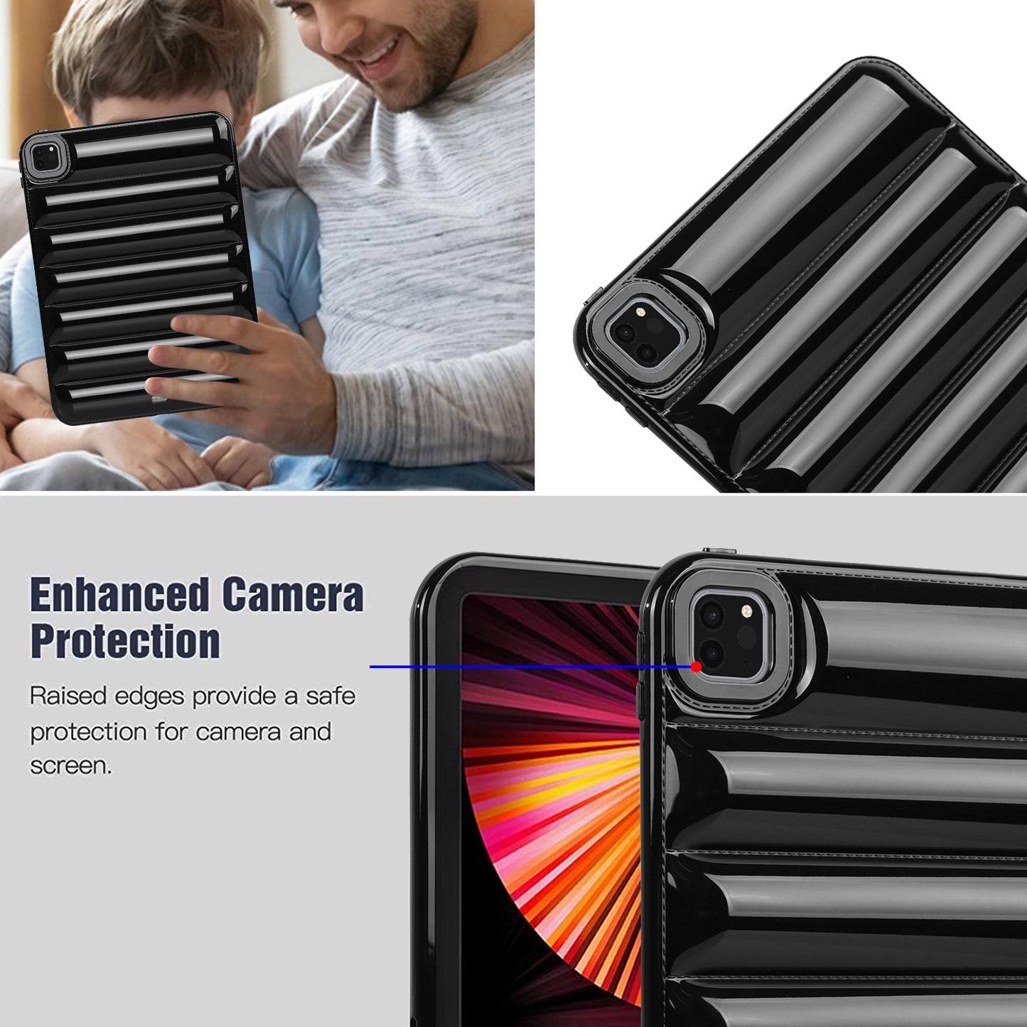 For iPad Pro 11 (2020) / (2021) / (2022) Anti-Dust Candy Color Tablet Shell Case Down Jacket TPU Cover