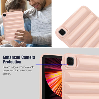 For iPad Pro 11 (2020) / (2021) / (2022) Anti-Dust Candy Color Tablet Shell Case Down Jacket TPU Cover