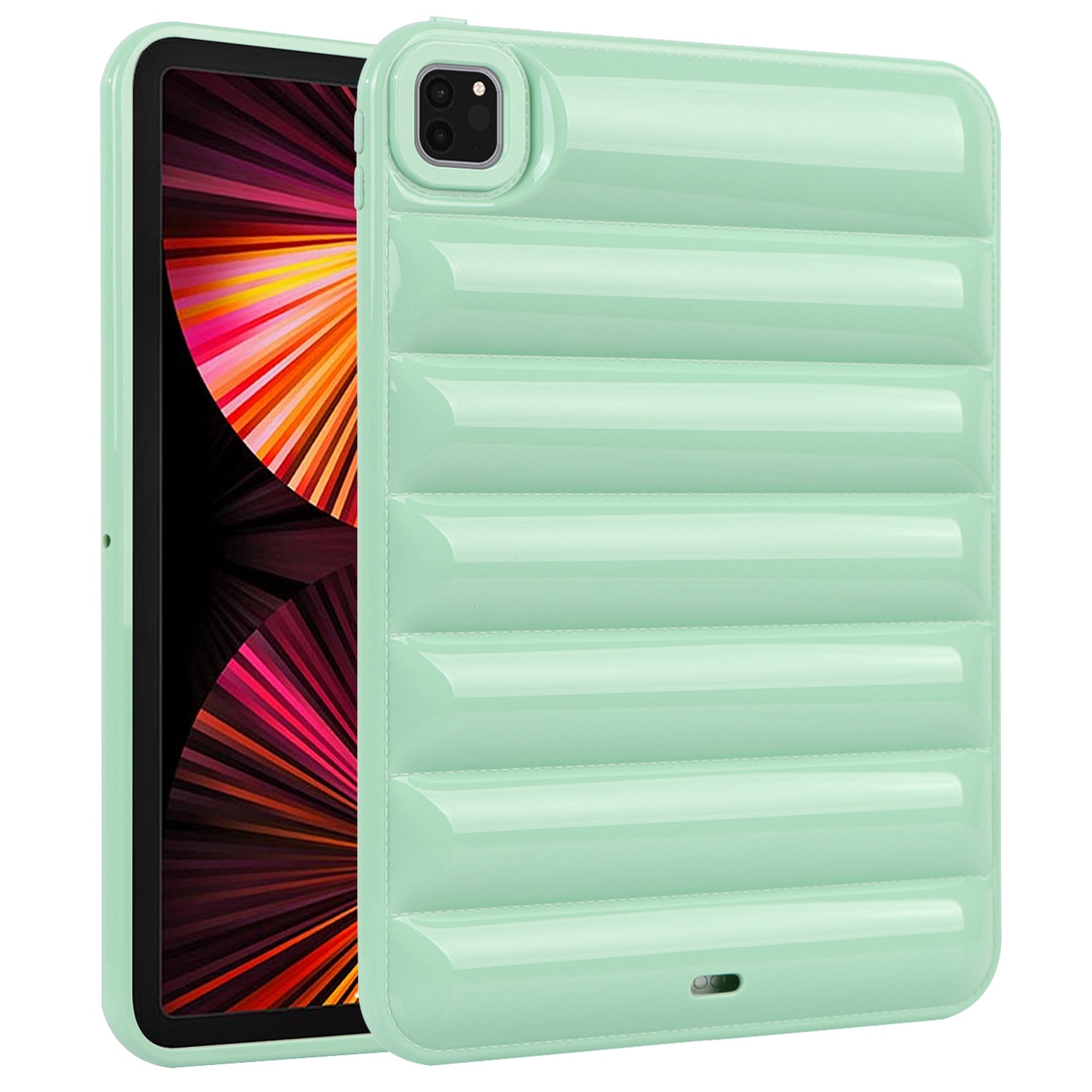 For iPad Pro 11 (2020) / (2021) / (2022) Anti-Dust Candy Color Tablet Shell Case Down Jacket TPU Cover