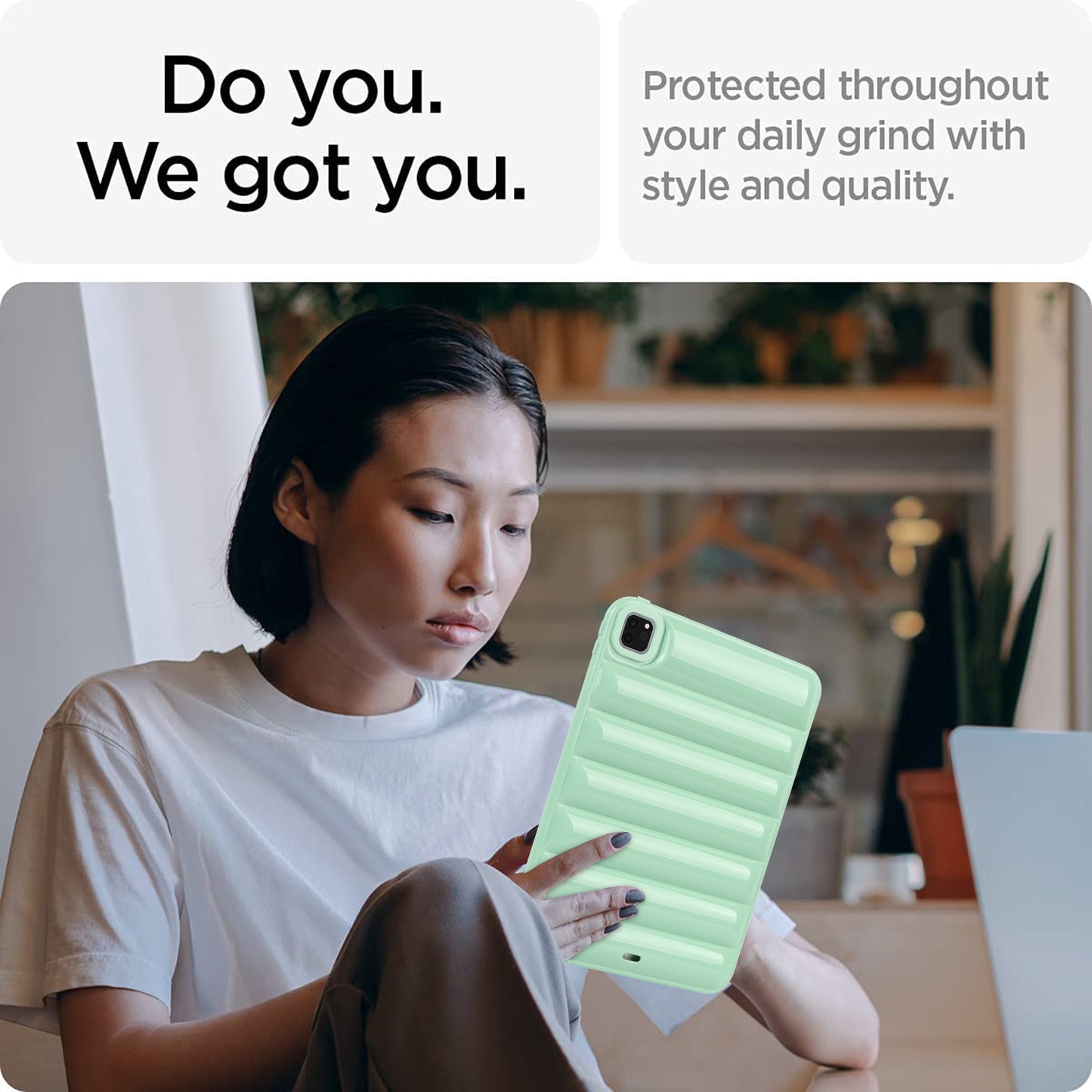 For iPad Pro 11 (2020) / (2021) / (2022) Anti-Dust Candy Color Tablet Shell Case Down Jacket TPU Cover