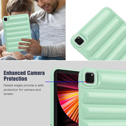 For iPad Pro 11 (2020) / (2021) / (2022) Anti-Dust Candy Color Tablet Shell Case Down Jacket TPU Cover
