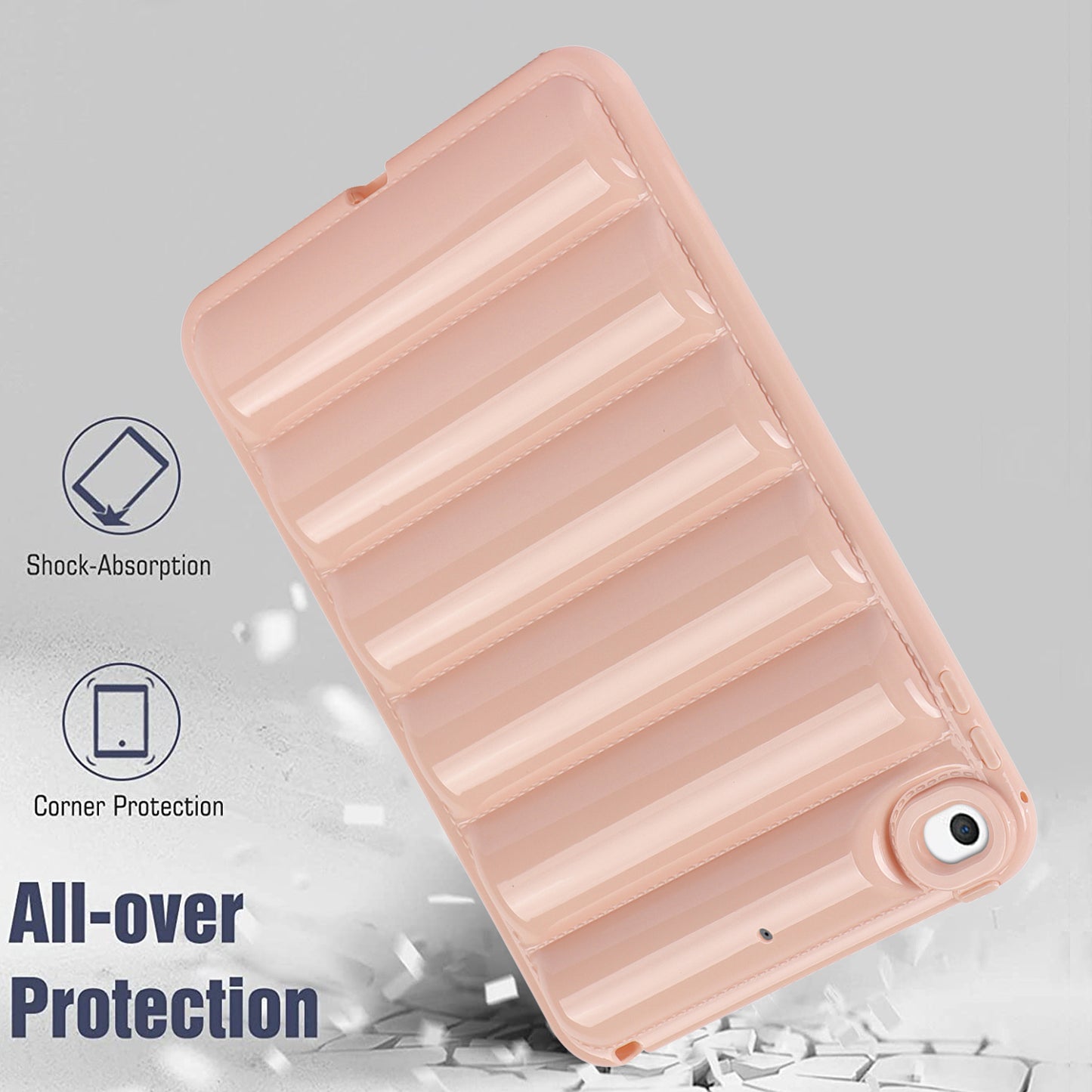 For iPad mini 4 / iPad mini (2019) 7.9 inch Anti-Scratch Tablet Case Down Jacket Texture Soft TPU Shell
