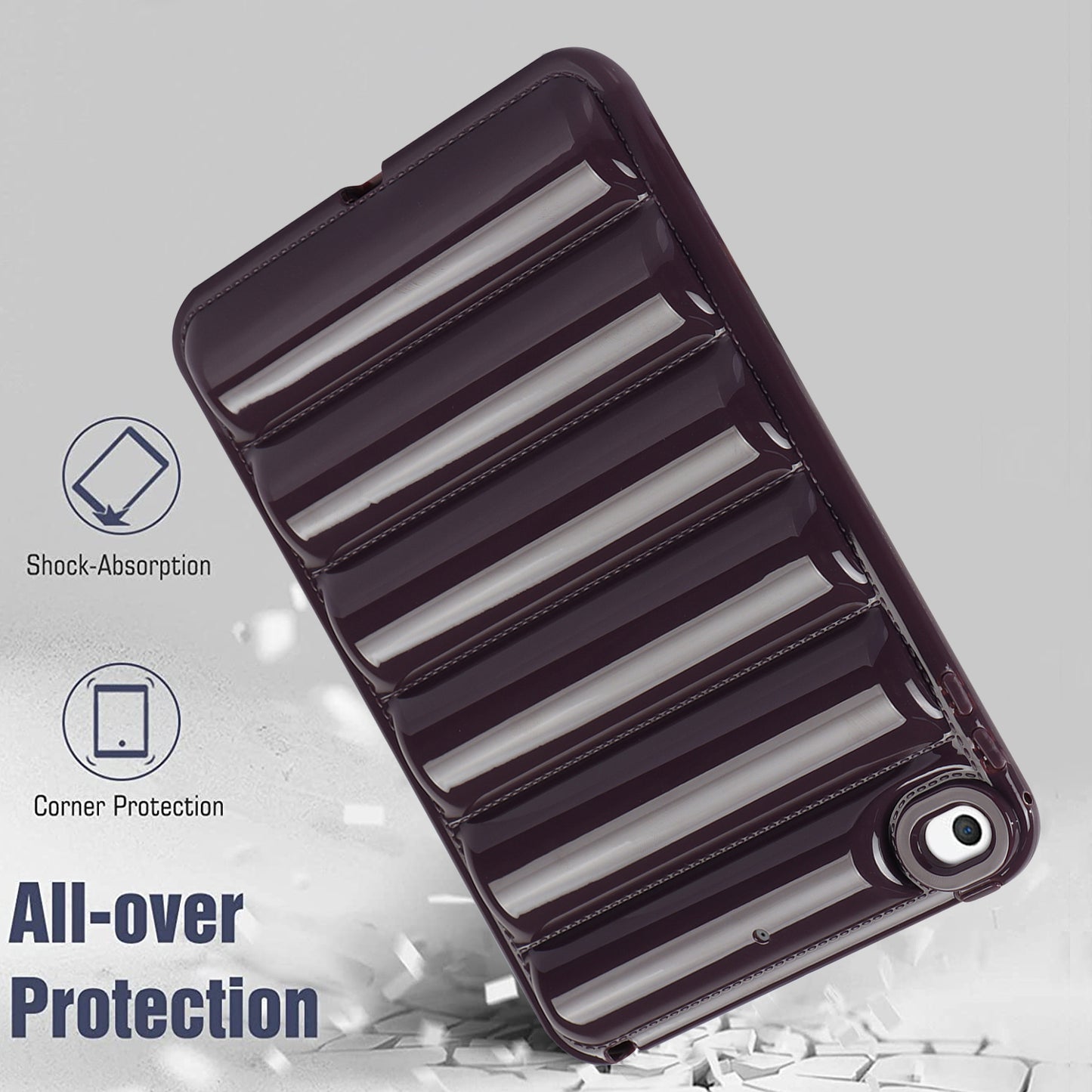 For iPad mini 4 / iPad mini (2019) 7.9 inch Anti-Scratch Tablet Case Down Jacket Texture Soft TPU Shell