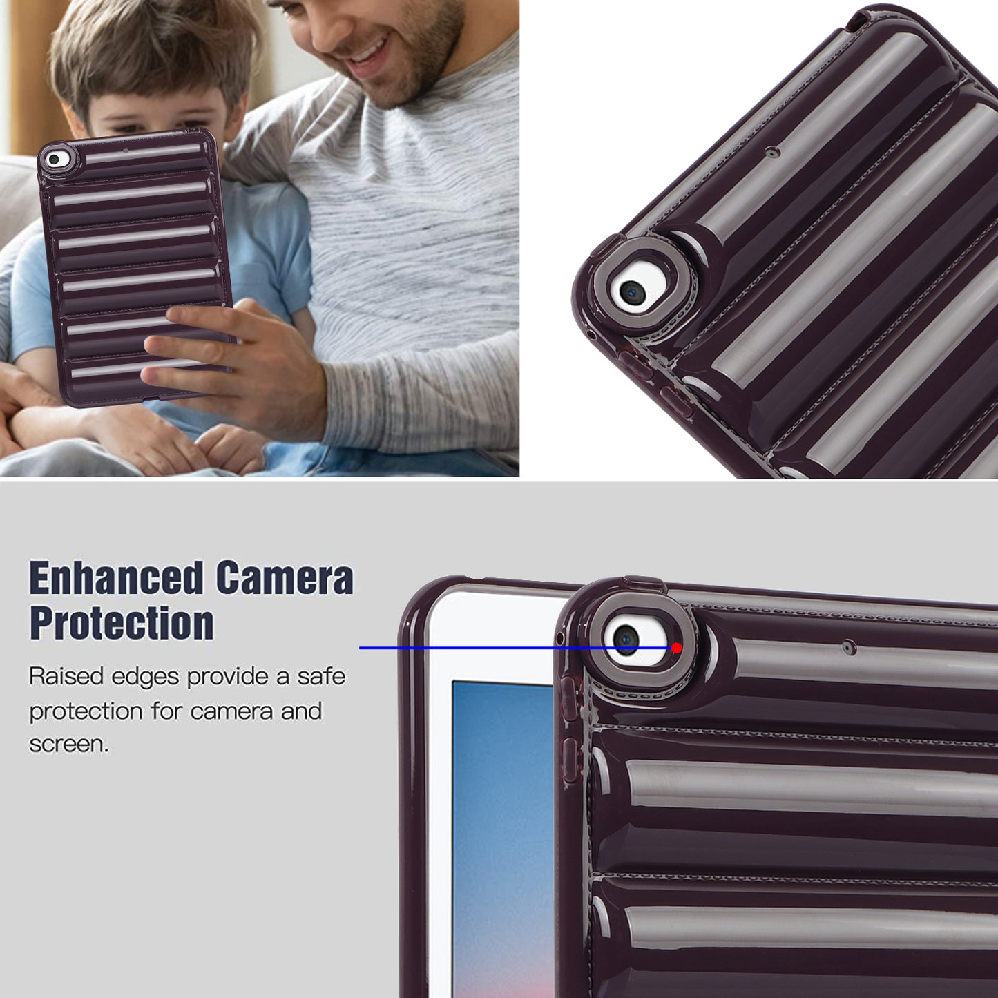 For iPad mini 4 / iPad mini (2019) 7.9 inch Anti-Scratch Tablet Case Down Jacket Texture Soft TPU Shell