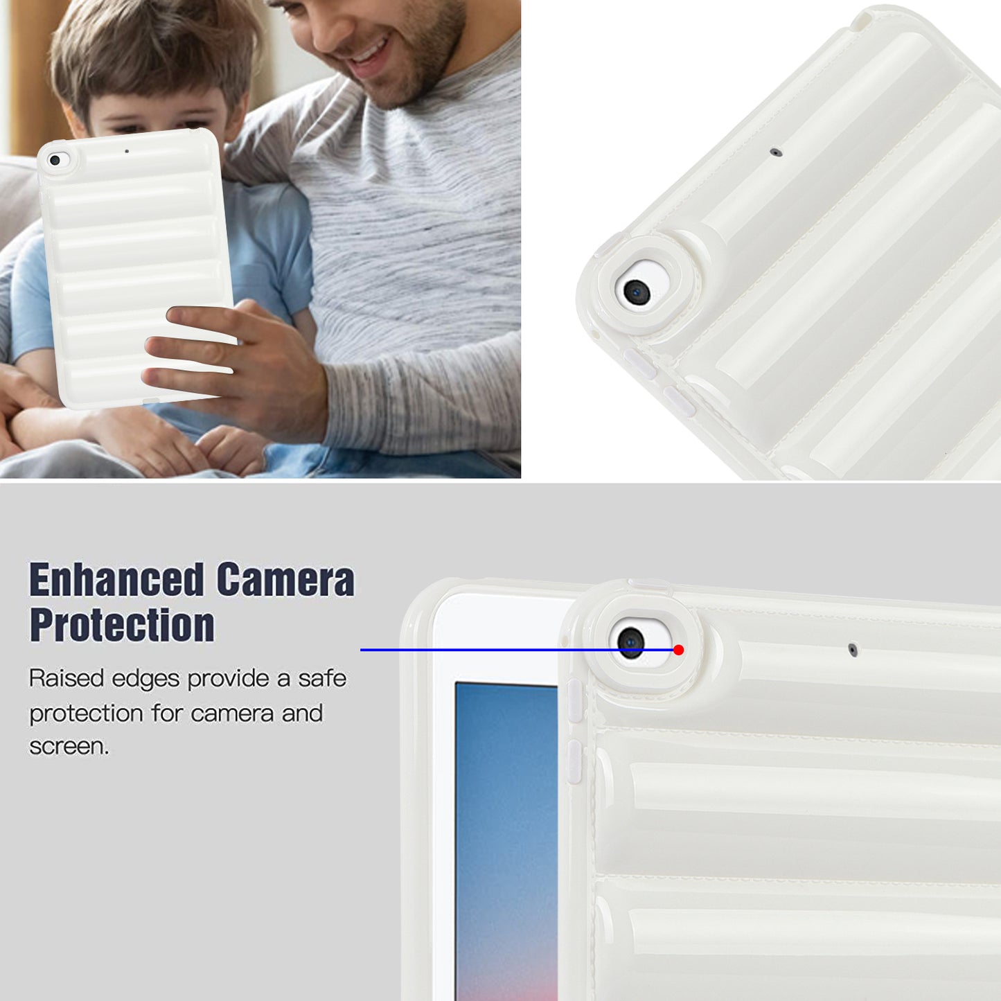 For iPad mini 4 / iPad mini (2019) 7.9 inch Anti-Scratch Tablet Case Down Jacket Texture Soft TPU Shell