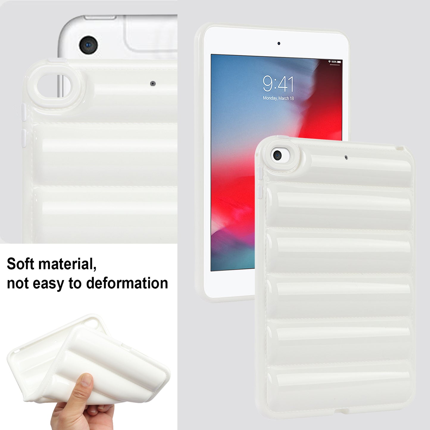 For iPad mini 4 / iPad mini (2019) 7.9 inch Anti-Scratch Tablet Case Down Jacket Texture Soft TPU Shell