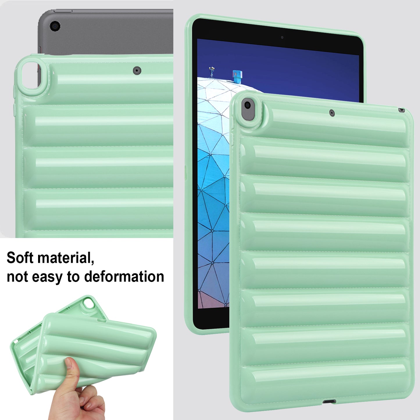 Tablet Protective Case For iPad Air 10.5 inch (2019) Candy Color Down Jacket Texture Soft TPU Cover