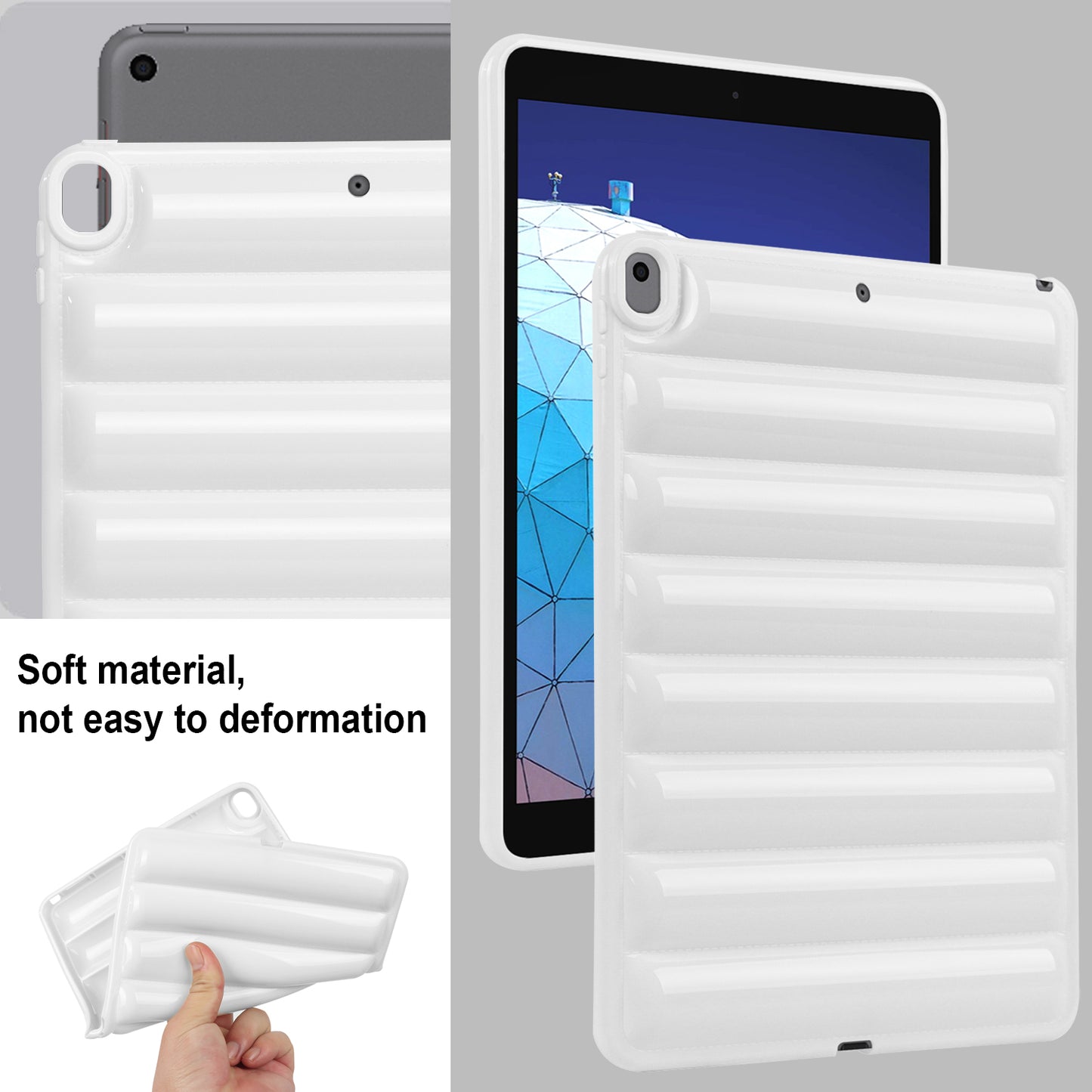 Tablet Protective Case For iPad Air 10.5 inch (2019) Candy Color Down Jacket Texture Soft TPU Cover