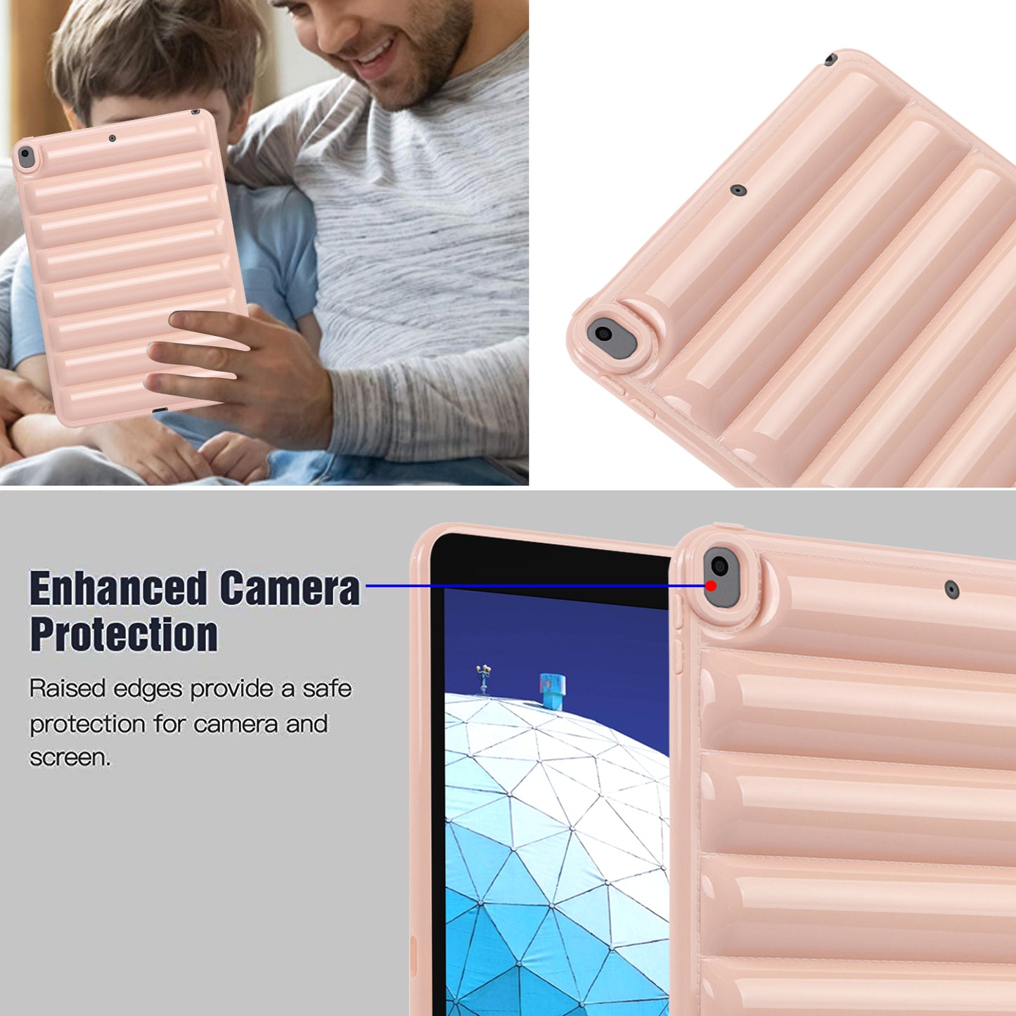 Tablet Protective Case For iPad Air 10.5 inch (2019) Candy Color Down Jacket Texture Soft TPU Cover