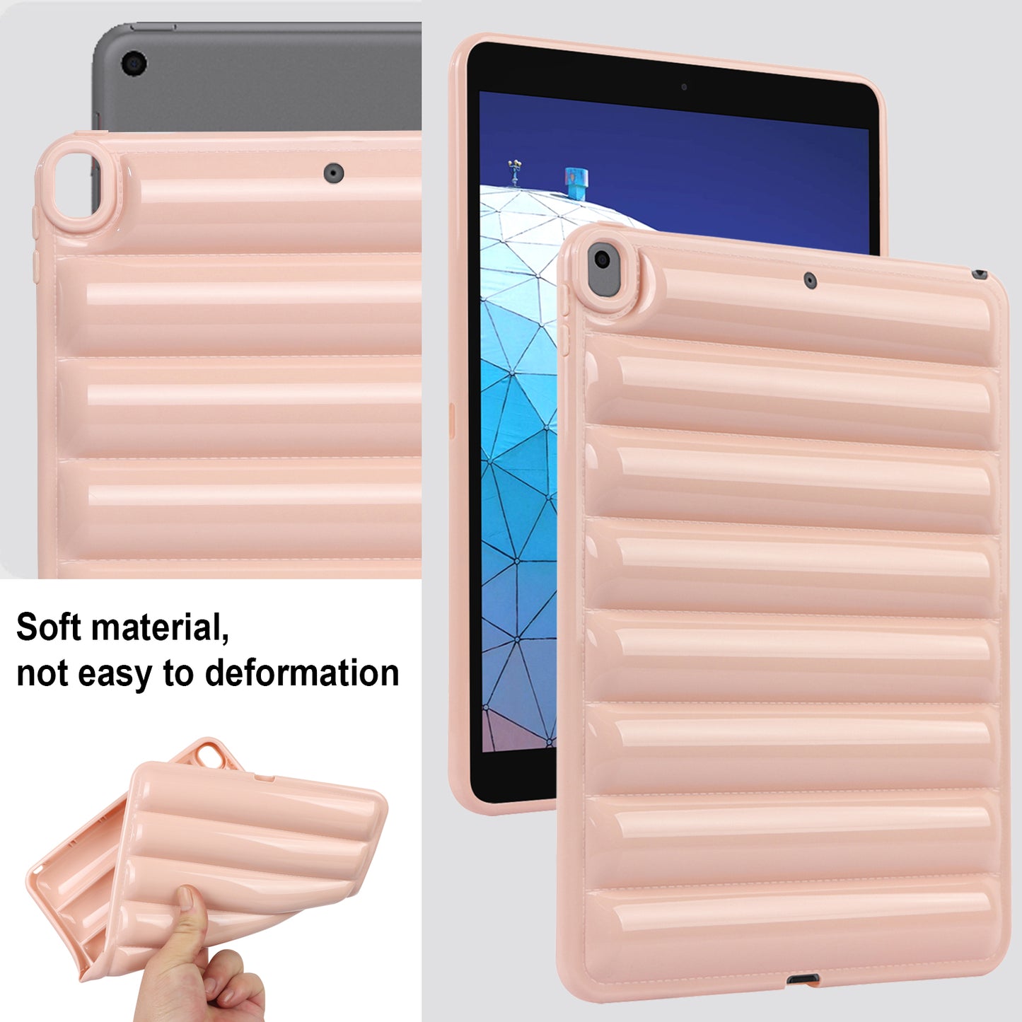 Tablet Protective Case For iPad Air 10.5 inch (2019) Candy Color Down Jacket Texture Soft TPU Cover