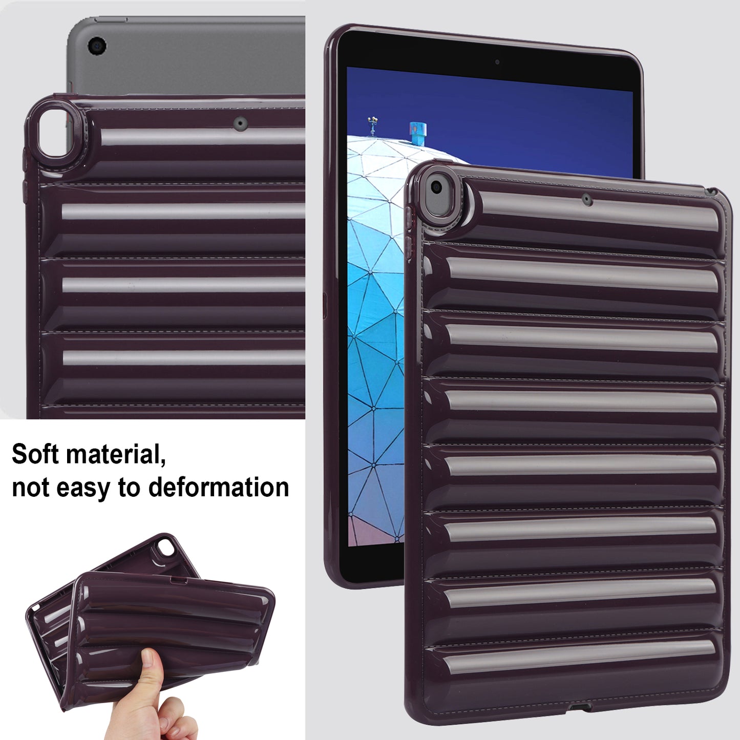 Tablet Protective Case For iPad Air 10.5 inch (2019) Candy Color Down Jacket Texture Soft TPU Cover