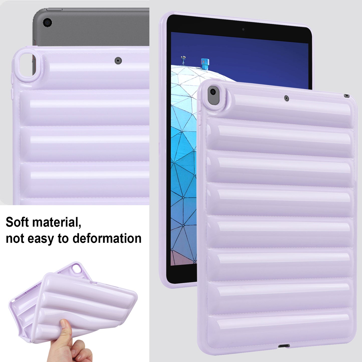 Tablet Protective Case For iPad Air 10.5 inch (2019) Candy Color Down Jacket Texture Soft TPU Cover