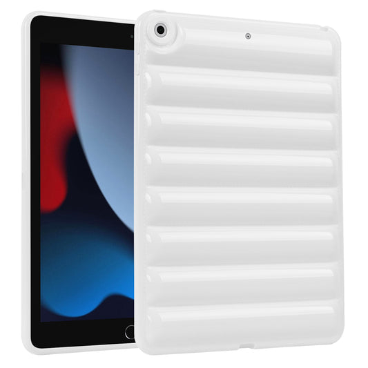 For iPad 10.2 (2021) / (2019) / (2020) Candy Color Tablet Protective Case Down Jacket Texture Soft TPU Cover