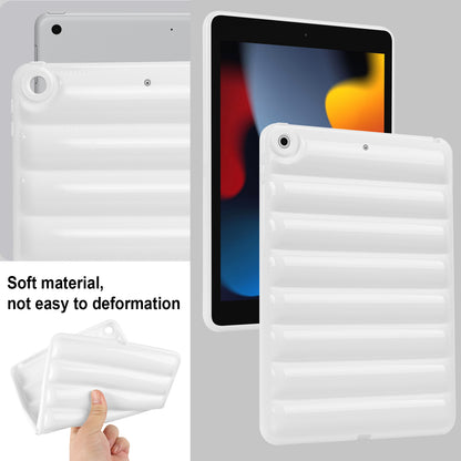 For iPad 10.2 (2021) / (2019) / (2020) Candy Color Tablet Protective Case Down Jacket Texture Soft TPU Cover