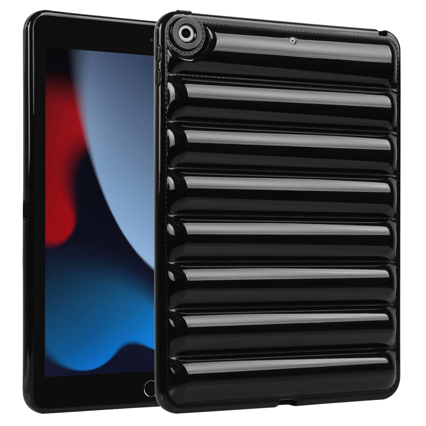 For iPad 10.2 (2021) / (2019) / (2020) Candy Color Tablet Protective Case Down Jacket Texture Soft TPU Cover