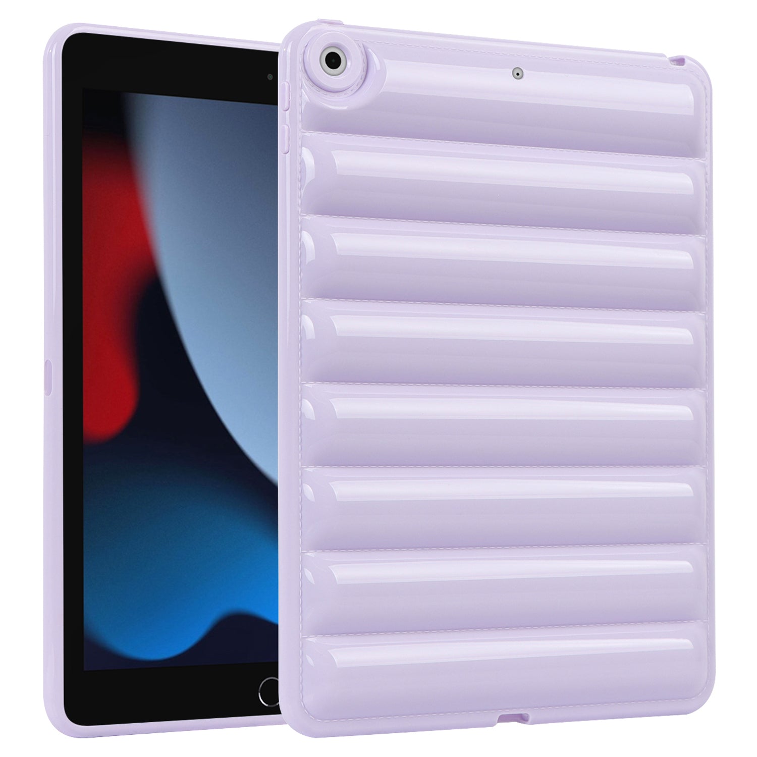 For iPad 10.2 (2021) / (2019) / (2020) Candy Color Tablet Protective Case Down Jacket Texture Soft TPU Cover