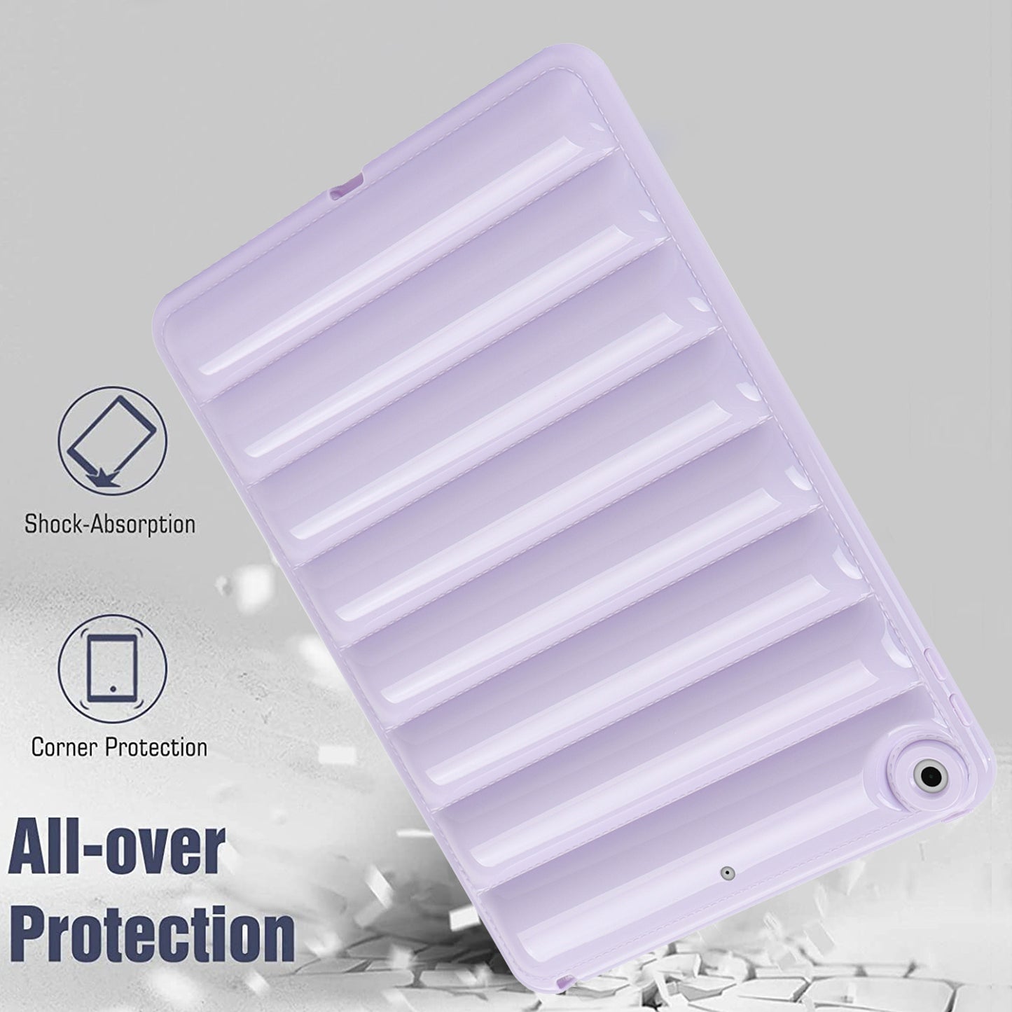 For iPad 10.2 (2021) / (2019) / (2020) Candy Color Tablet Protective Case Down Jacket Texture Soft TPU Cover