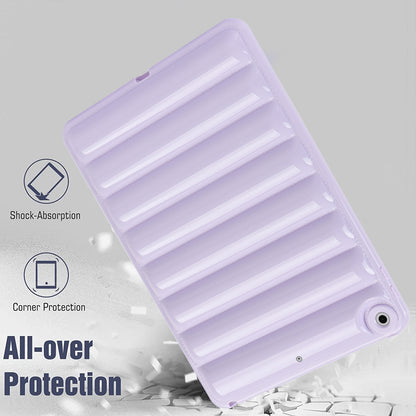 For iPad 10.2 (2021) / (2019) / (2020) Candy Color Tablet Protective Case Down Jacket Texture Soft TPU Cover