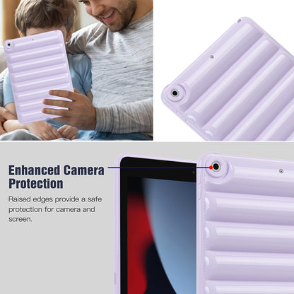 For iPad 10.2 (2021) / (2019) / (2020) Candy Color Tablet Protective Case Down Jacket Texture Soft TPU Cover
