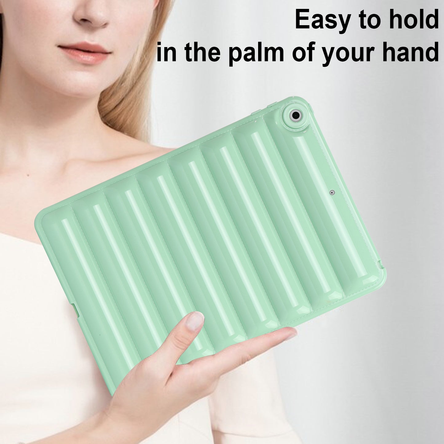 For iPad 10.2 (2021) / (2019) / (2020) Candy Color Tablet Protective Case Down Jacket Texture Soft TPU Cover