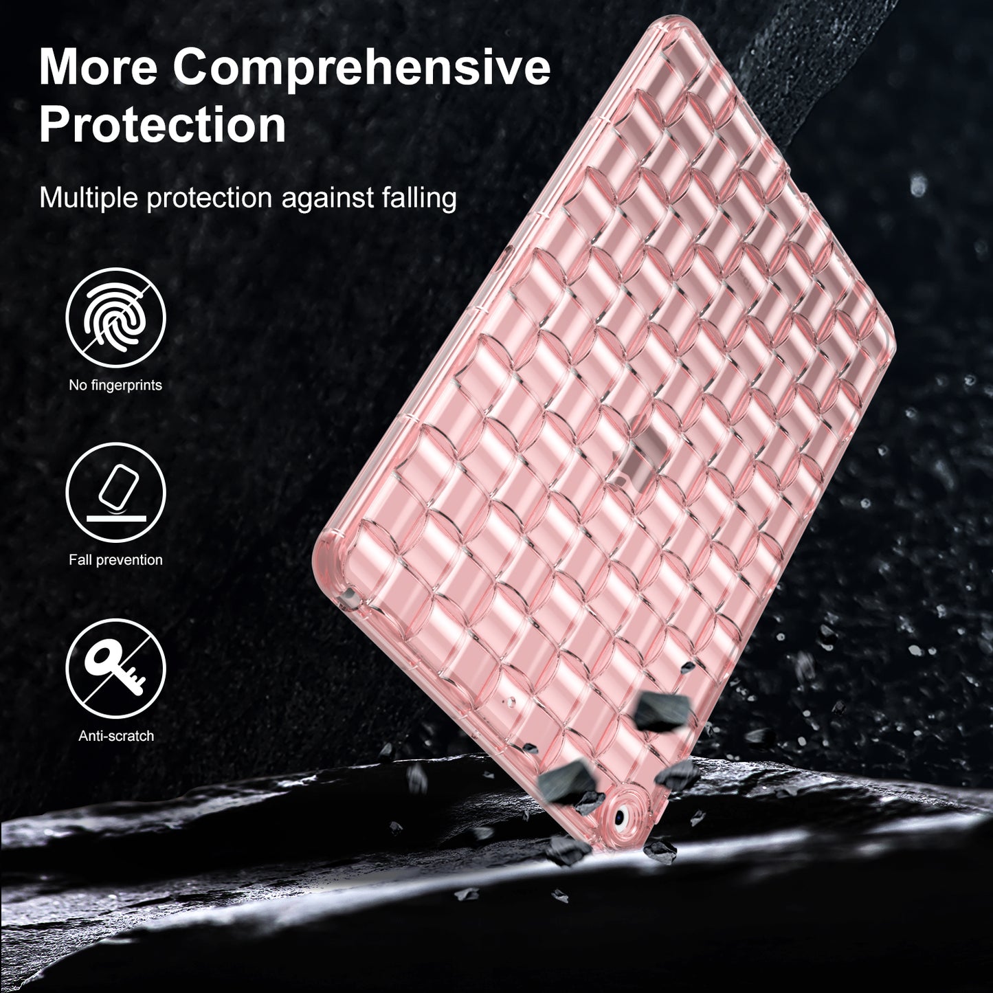 For iPad 10.2 (2021) / (2019) / (2020) TPU Tablet Case Ice Cube Design Flexible Anti-Drop Protective Cover