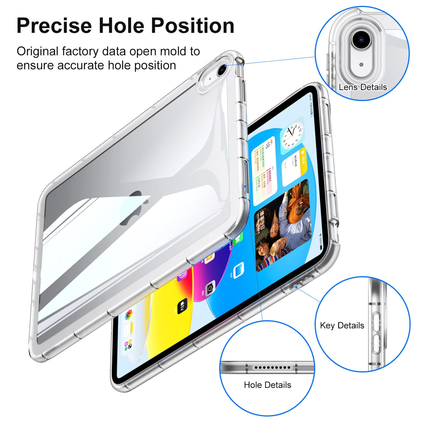 For iPad Air (2020) / (2022) Anti-drop Clear Tablet Case Acrylic Back TPU Frame Cover