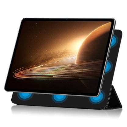 For Oppo Pad 2 PU Leather Tablet Case Magnetic Tri-fold Stand Protective Cover